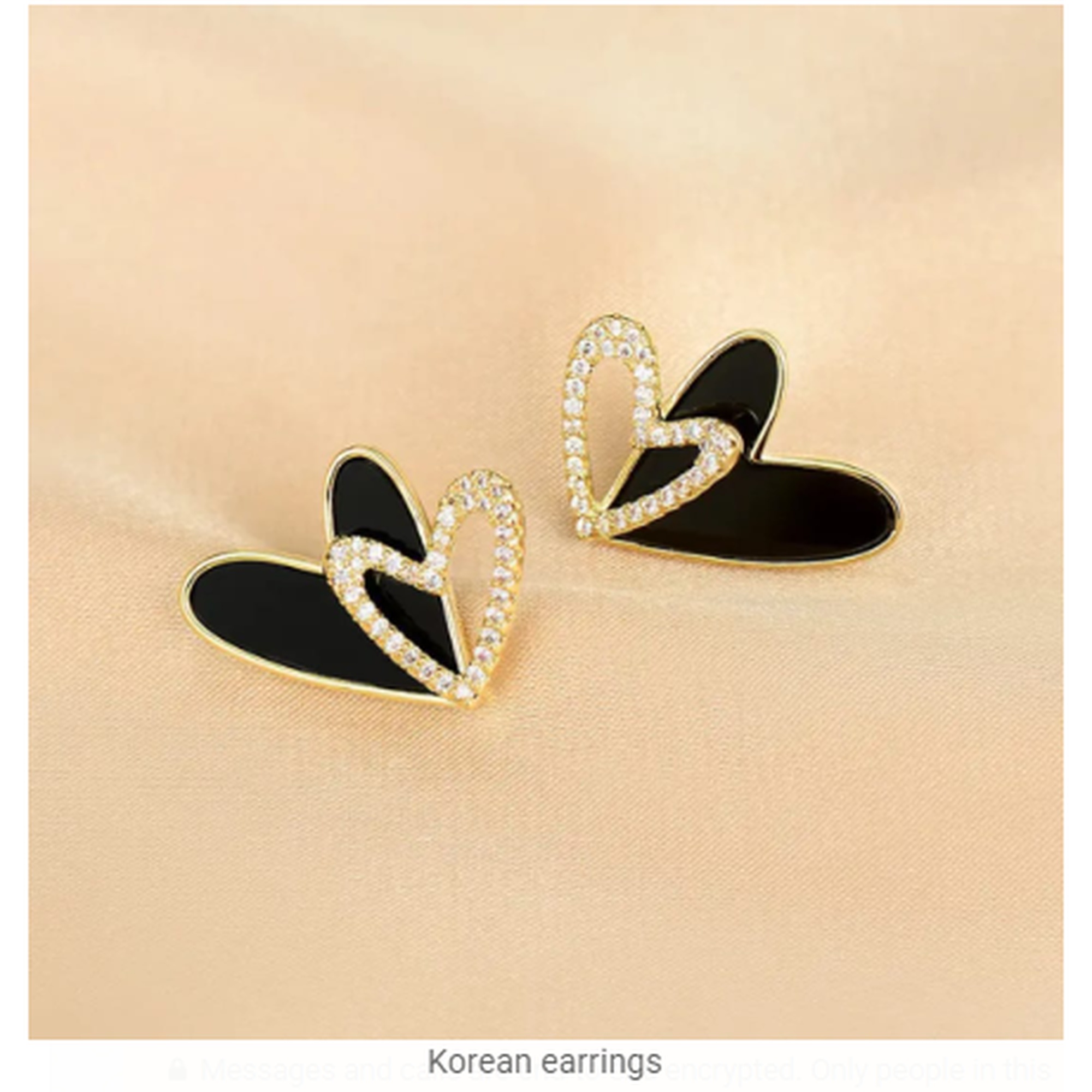 Black Heart Korean Earrings