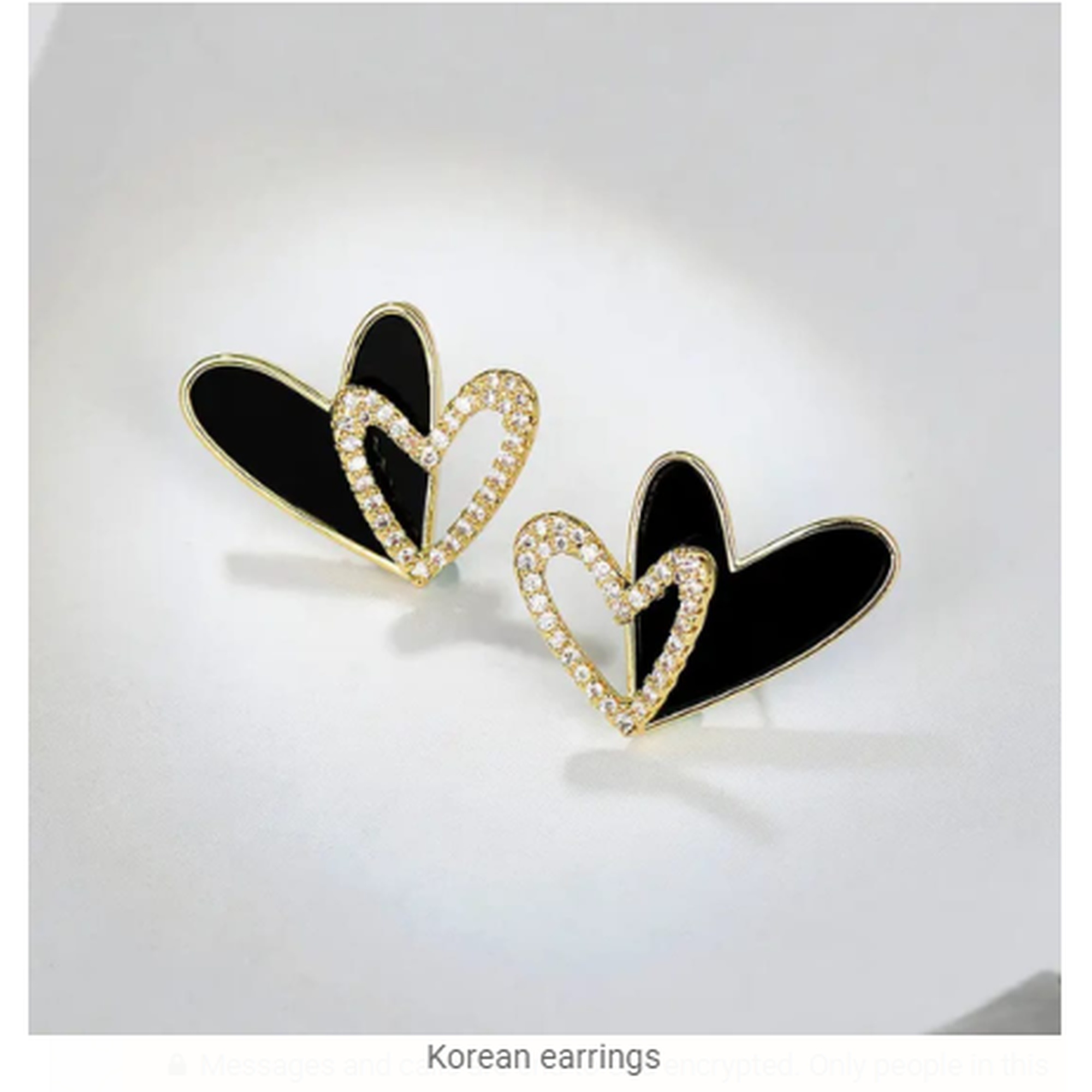 Black Heart Korean Earrings