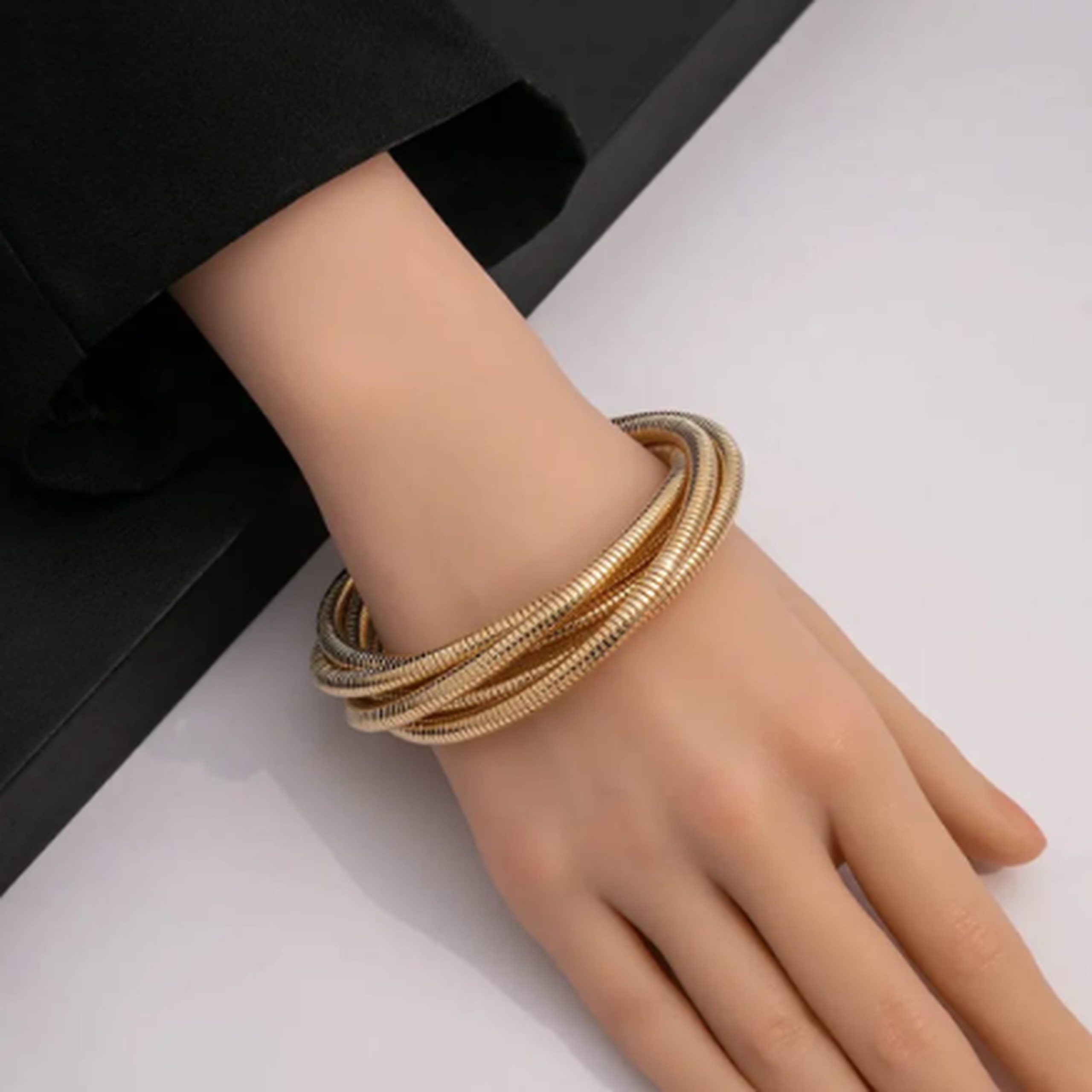 Gold multi coil bangle for women Korean fashion jewellery