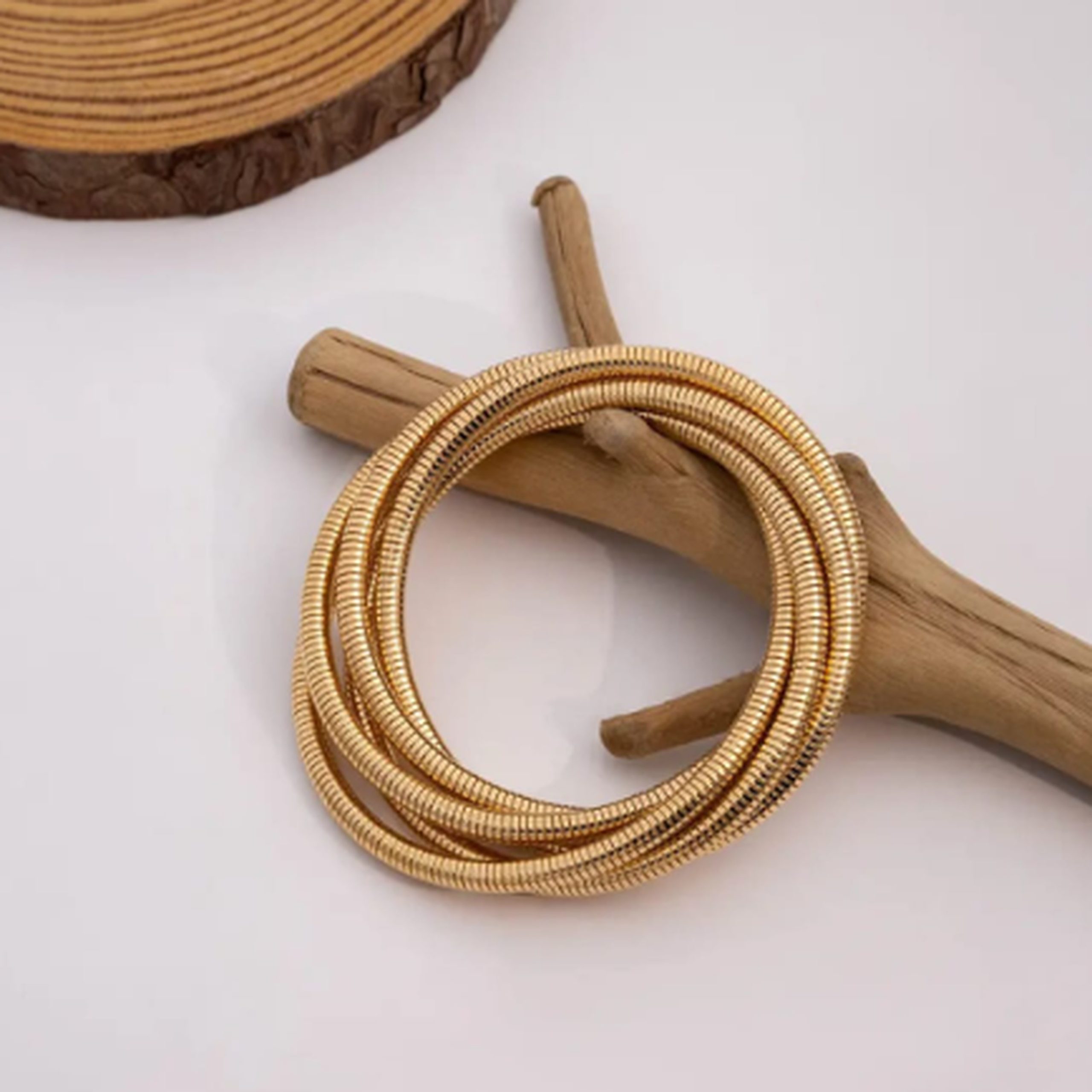 Gold multi coil bangle for women Korean fashion jewellery