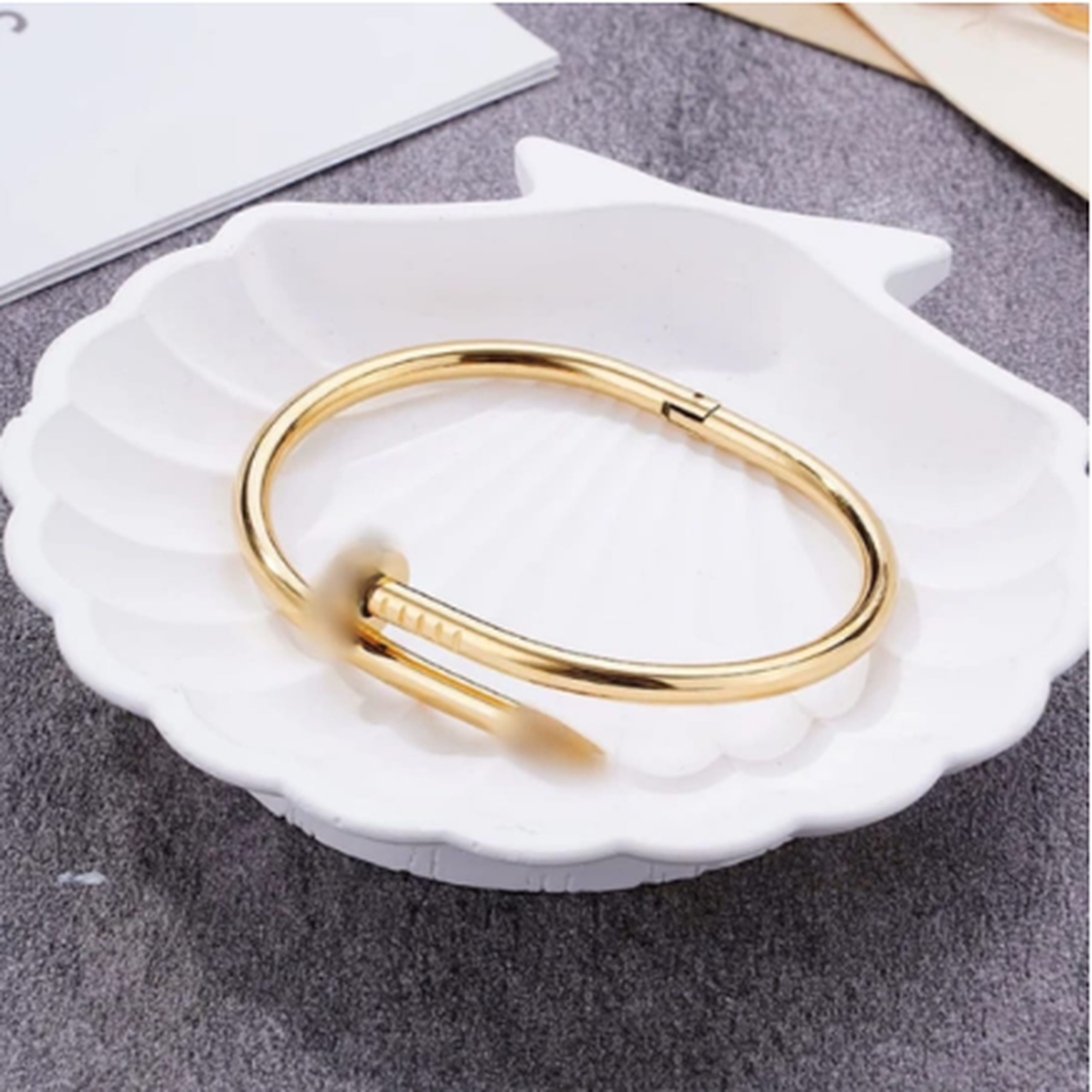 Gold nail bangle for women Korean fashion nail bracelet