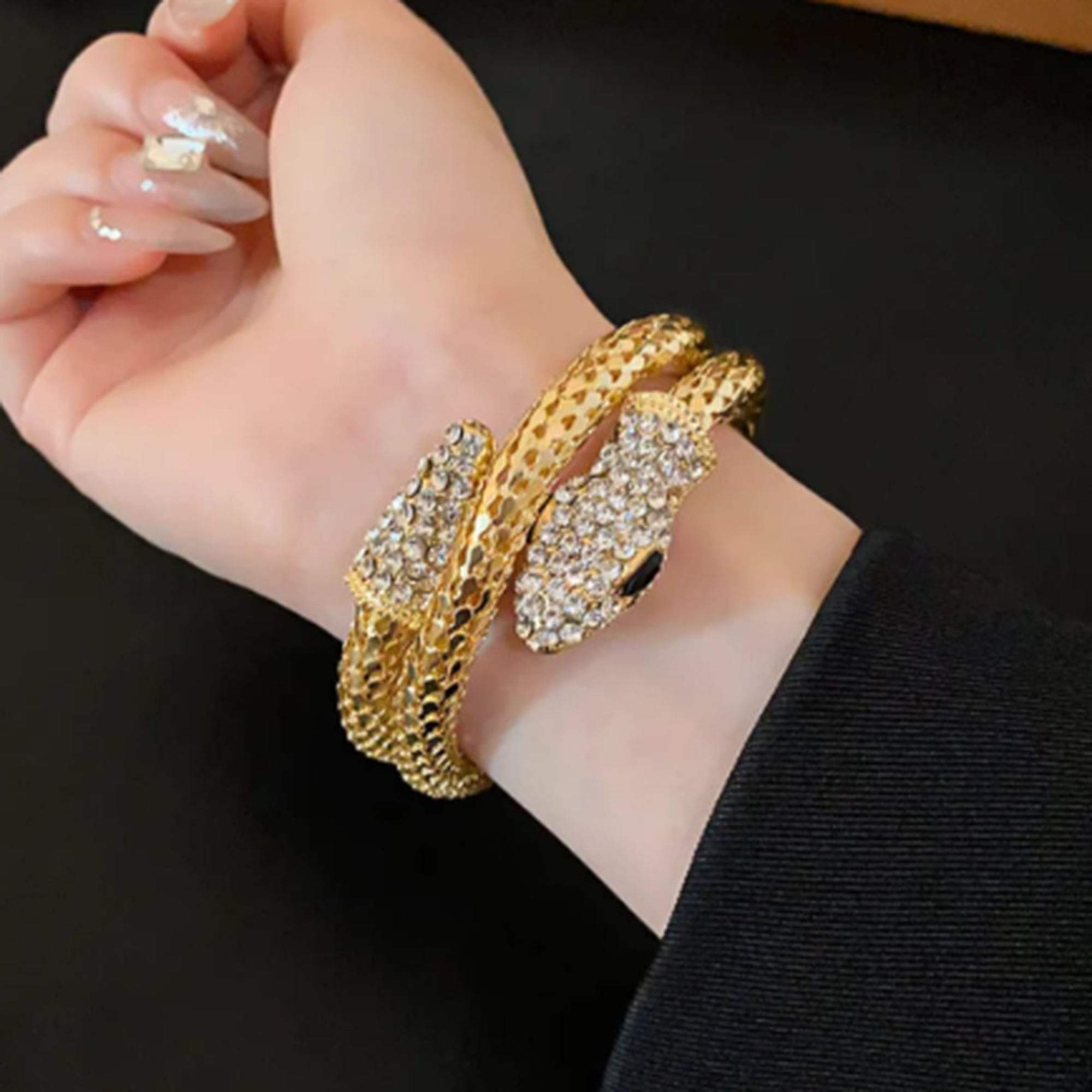 Gold Snake Bracelet for Women – Luxury Korean Fashion Jewellery - Image 3