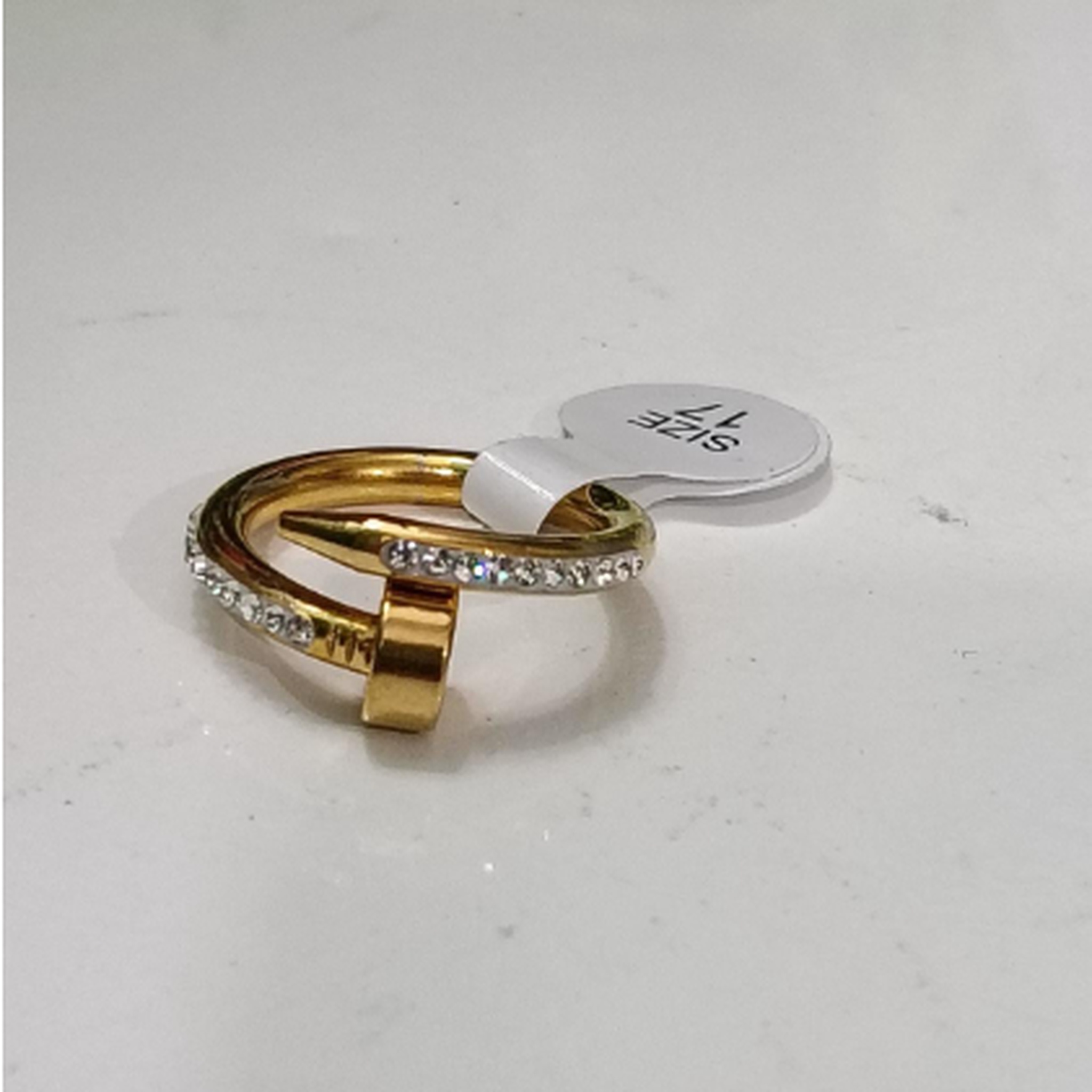 Crystal nail design adjustable ring for women elegant fashion jewellery