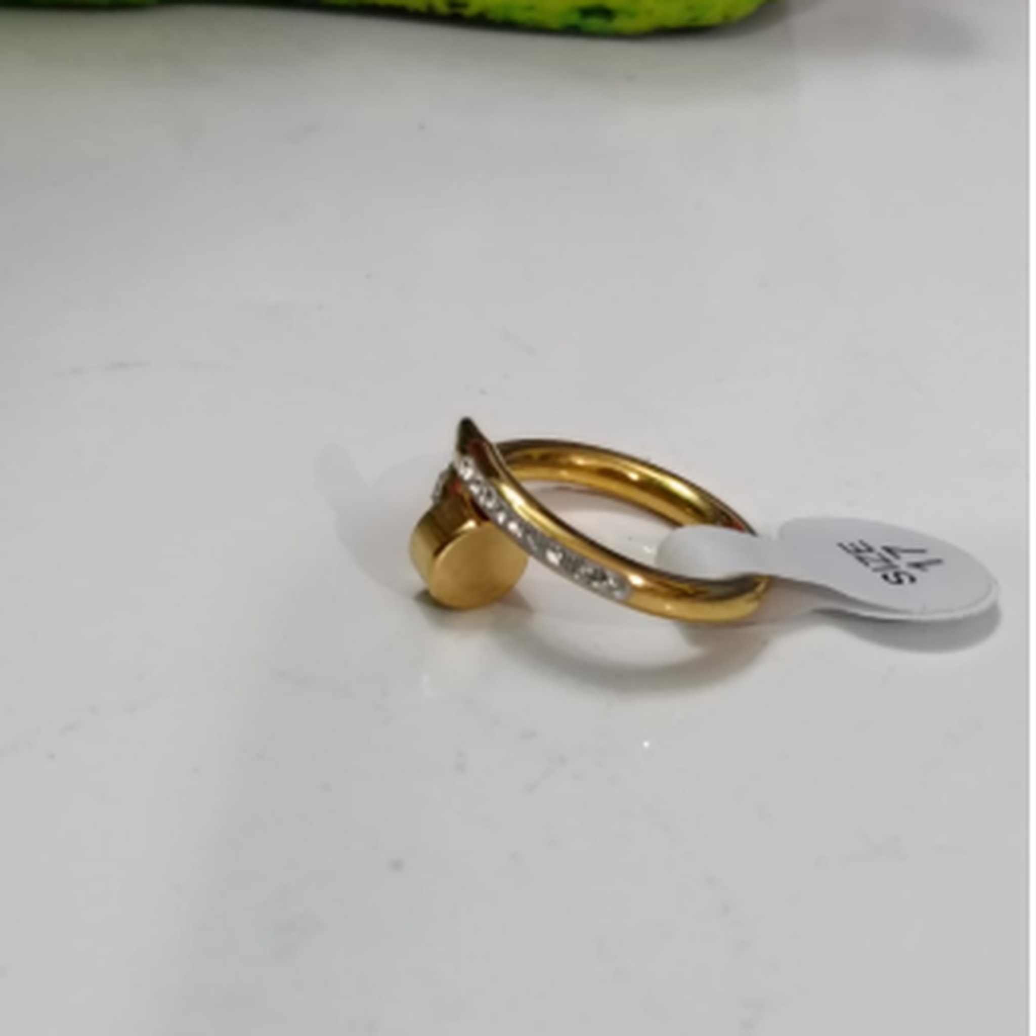 Crystal nail design adjustable ring for women elegant fashion jewellery