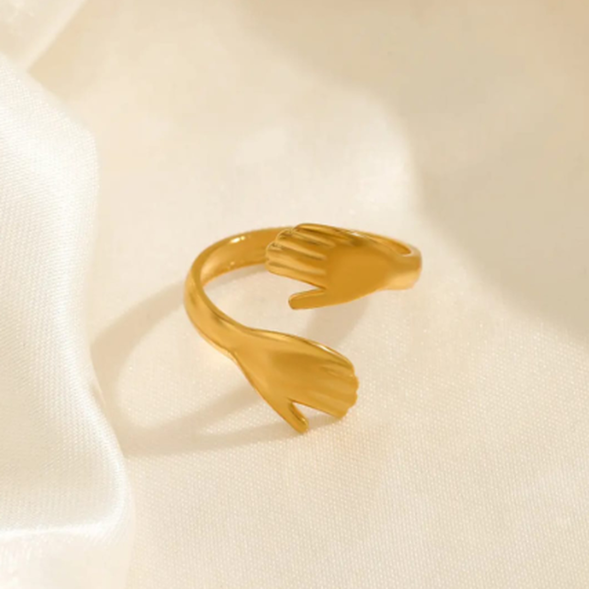 Hand design gold adjustable ring for women minimalist fashion jewellery