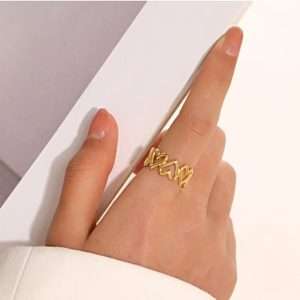 Heart design gold adjustable ring for women elegant love jewellery