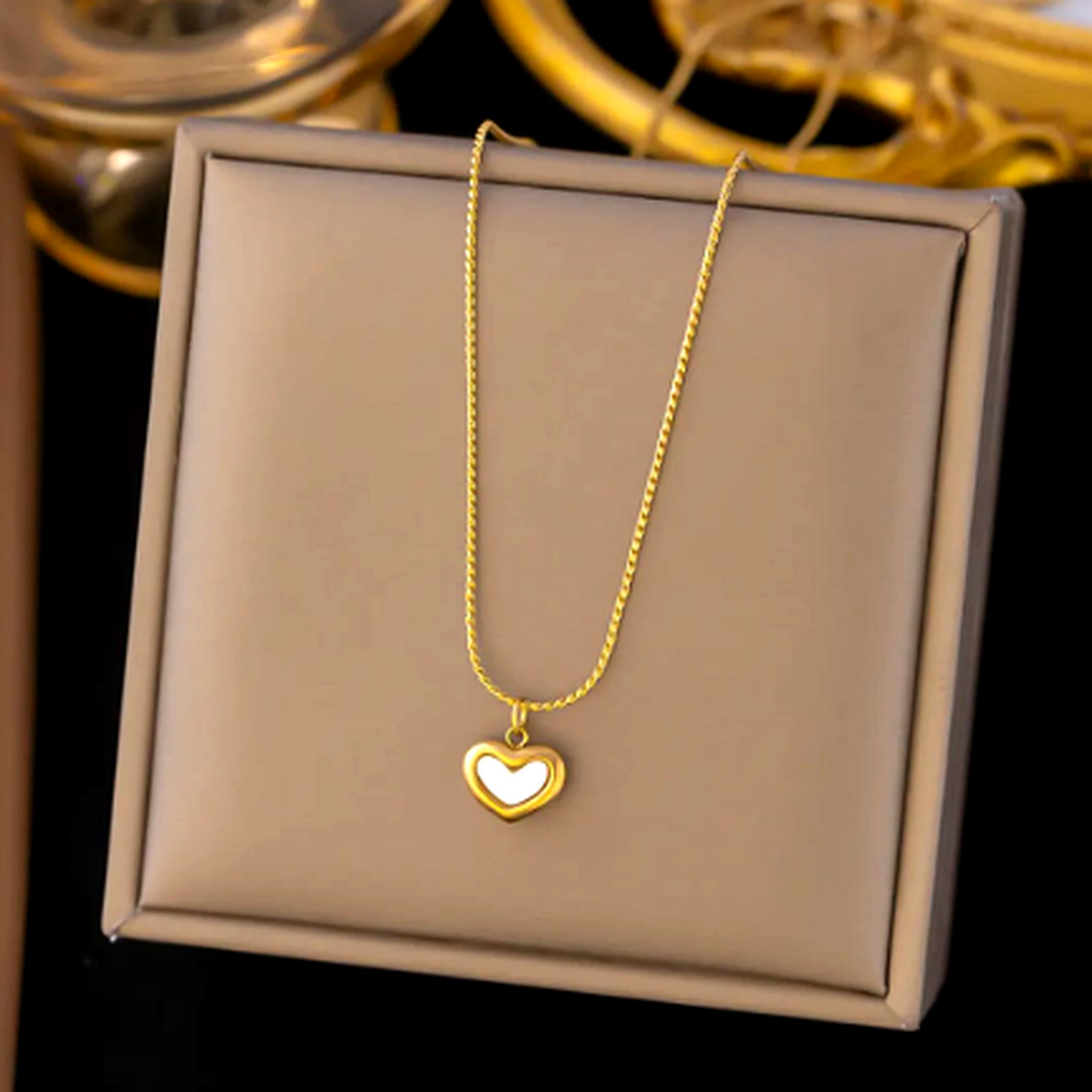 Heart pendant necklace for women gold chain