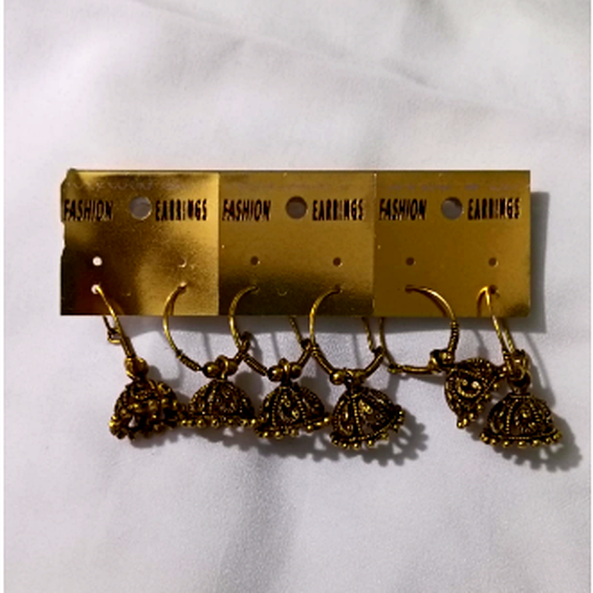 Antique jhumka earrings combo pack for women with gold finish