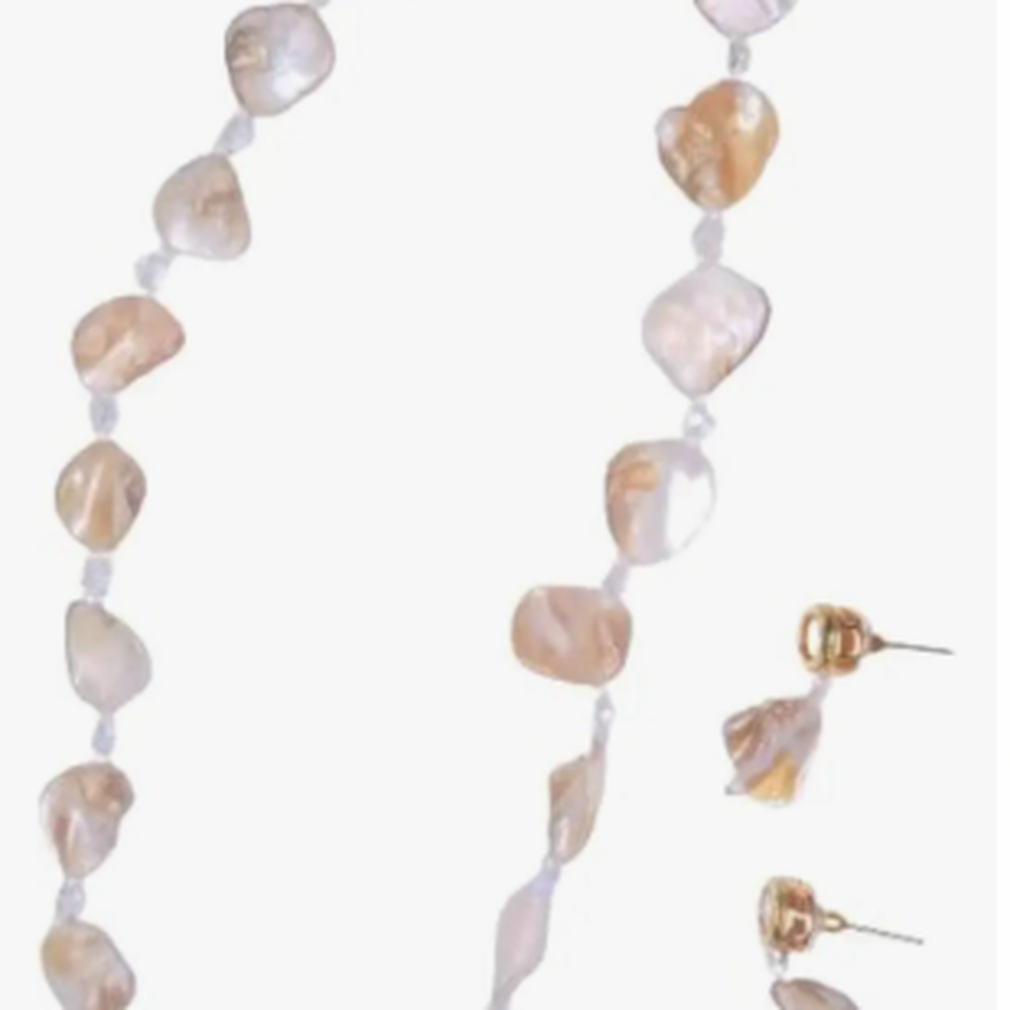 Shell pearl necklace set for women with matching earrings