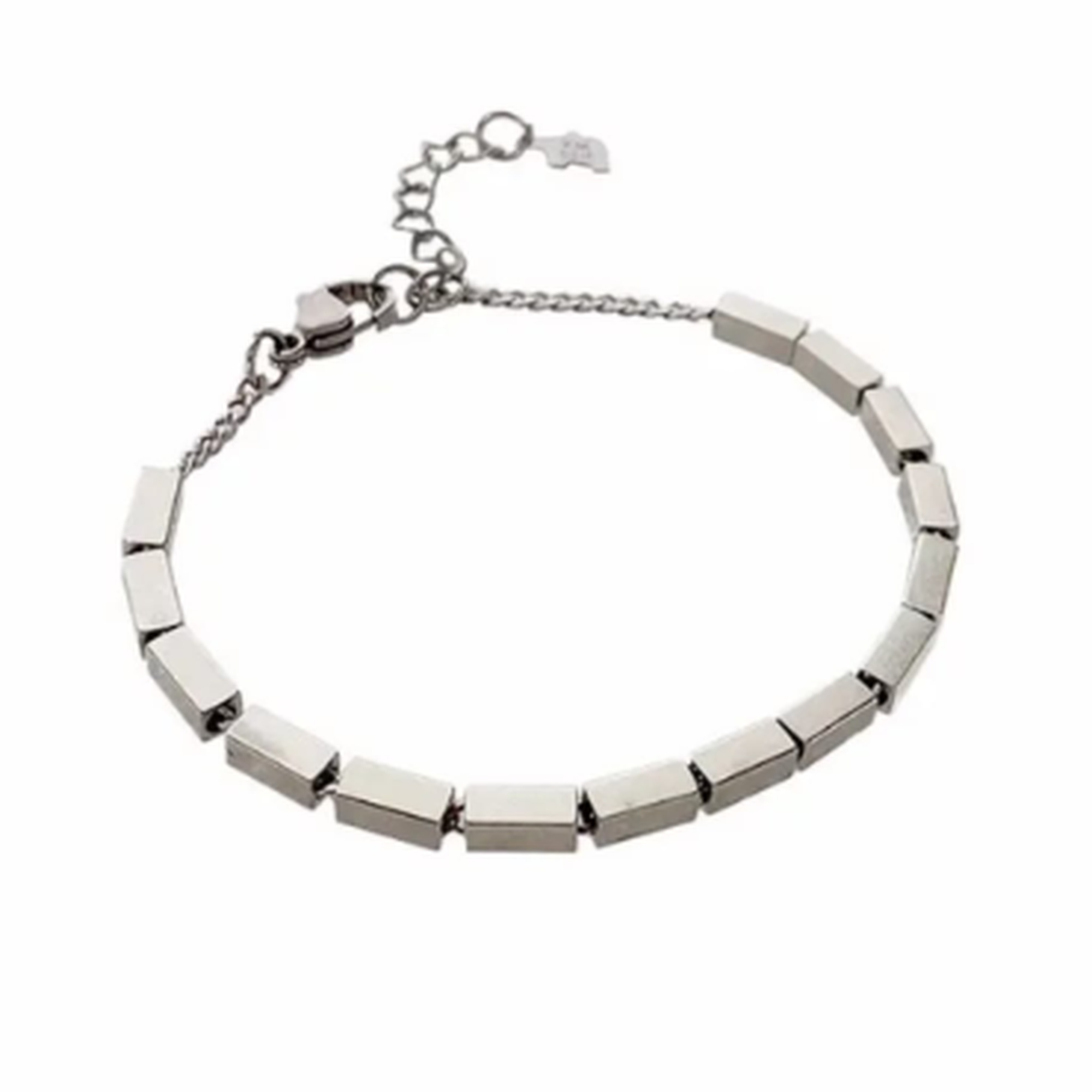 Silver block bracelet for women minimalist Korean fashion jewellery