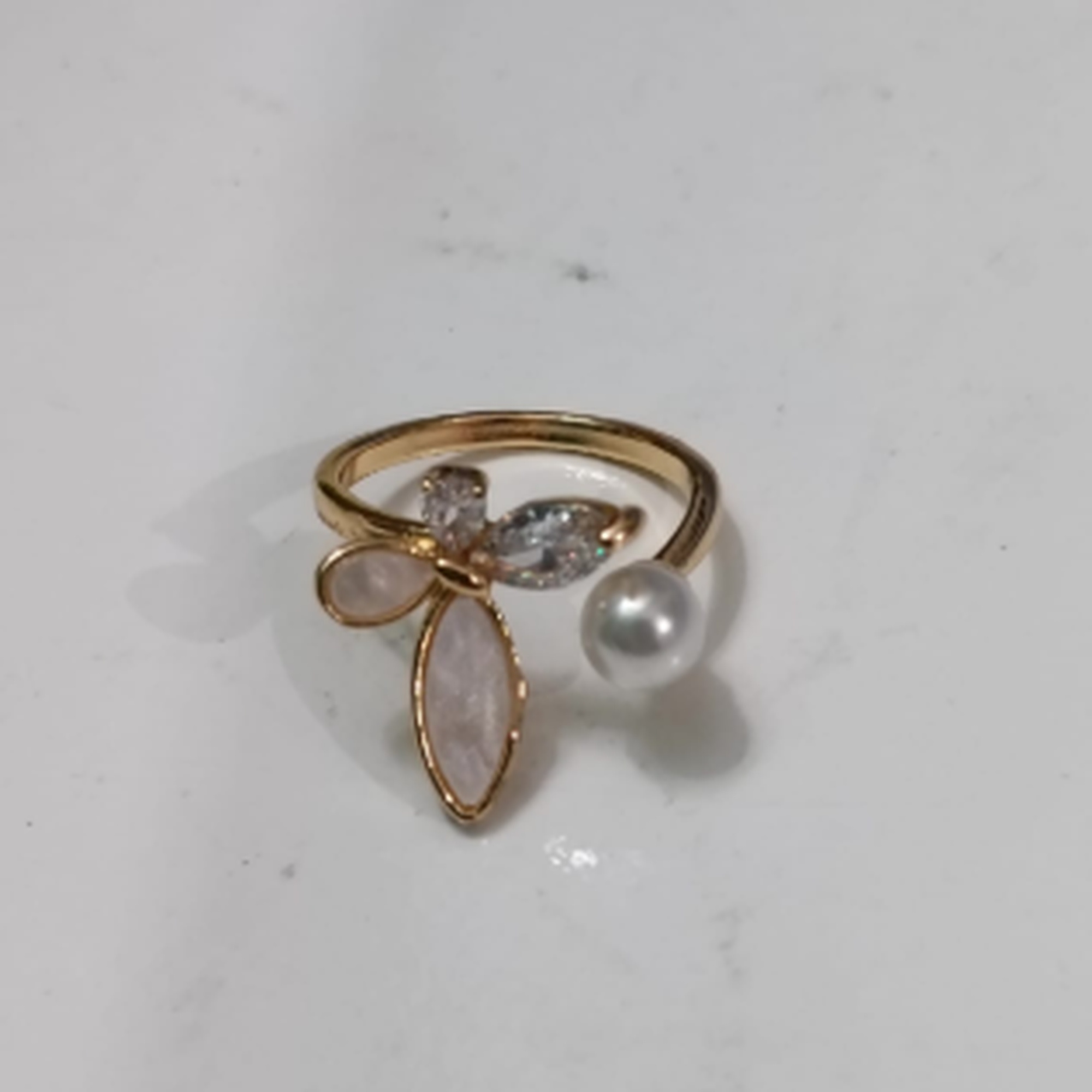 Butterfly Pearl Ring for Women